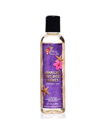Alikay Naturals Jamaican Fruits Scented Body Oils Natural Coconut Oil - 4 Ounce Coconut Milk