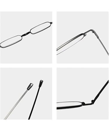 Hubeye Mini Reading Glasses Ultra thin Metal Lightweight Portable Anti-Blue Light Reader with Glasses Holster +1.0 1022 - Grey 1.0 Dioptres - Buy Online on GoSupps.com