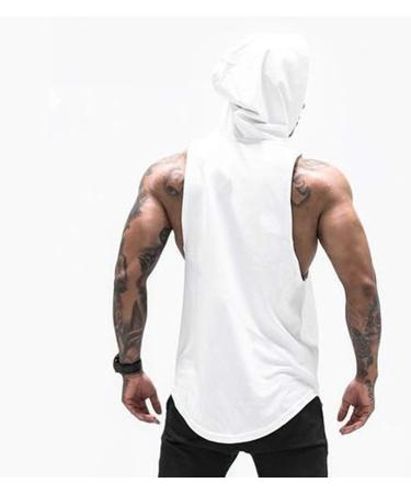 Muscle Killer 3-Pack Men's Workout Hooded Tank Tops - Sleeveless Gym Hoodies - Black/Gray/White - Size Medium - Buy Online on GoSupps.com