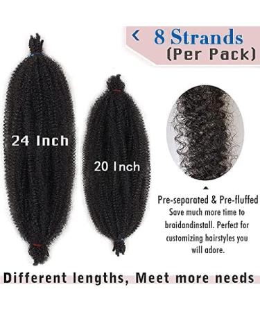 Xtrend 20 Inch Pre-Separated Springy Afro Twist Hair 8 Packs Pre-Fluffed Spring Twist Hair for Distressed Soft Locs Natural Black Marley Twist Braiding Hair Synthetic Hair Extension 1B# 20 Inch (Pack of 8) 1B# - Buy Online on GoSupps.com