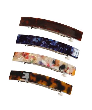 4 Pieces Acrylic Hair Clip Automatic Hair Clips Acetate Hair Pin for Fine Hair and Medium Thick Hair French Vintage Hair Accessories for Women Girls