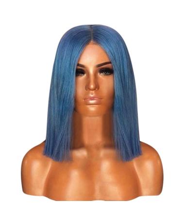 Wig Ladies Long Hair Blue Women Straight Brazilian Party Curly Hair 50s 60s 70s 80s