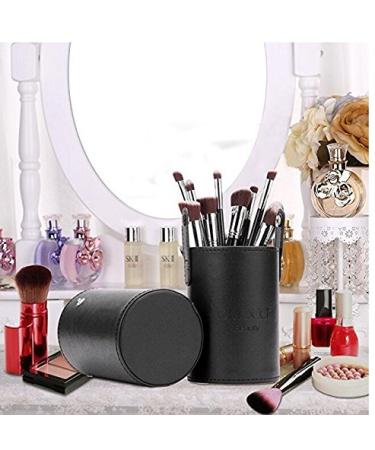 Buy A-Cup Black PU Leather Makeup Brush Holder | Travel Cosmetic Organizer - Stylish & Durable - Buy Online on GoSupps.com
