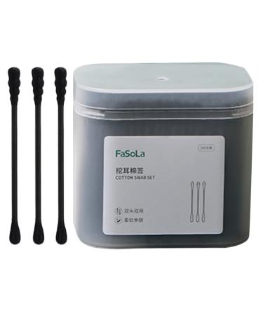 Beavorty 1 Box ear wax cleaning tool ear swabs reusable cotton swabs ear cotton swabs ear-picking cotton swab cotton tipped child ear stick absorbent cotton double head Black