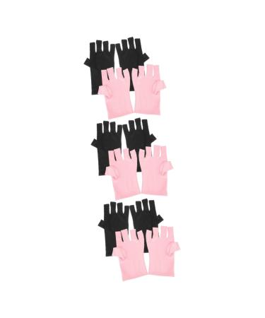 Healeved 6 Pairs Nail Gloves Nail Art Supplies Gel Manicure Gloves Cotton Gloves for Manicures Protective Gloves Uv Prevention Gloves Nail Uv Gloves Polyester Fingerless Grill Lamp