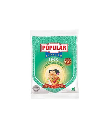 Popular Appalam | 100G |Crispy Poppadoms | Crunchy | Tasty Poppadoms | Indian Origin 100G Pack 1