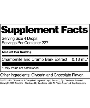 Chamomile & Cramp Bark Glycerite Liquid Extract (1:5) - Chocolate Flavored (1 oz ZIN: 522250) - 3 Pack - Buy Online on GoSupps.com
