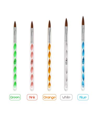 Kanoson 5-Piece Acrylic Nail Art Brush Set | UV Gel & Acrylic Powder Brushes for Stunning Nail Designs - Buy Online on GoSupps.com