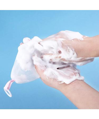 5-Piece Long Foam Net Facial Cleansing Shower Bubble Net Easy Mesh Bag for Perfect Bubbles | International Shipping Available - Buy Online on GoSupps.com