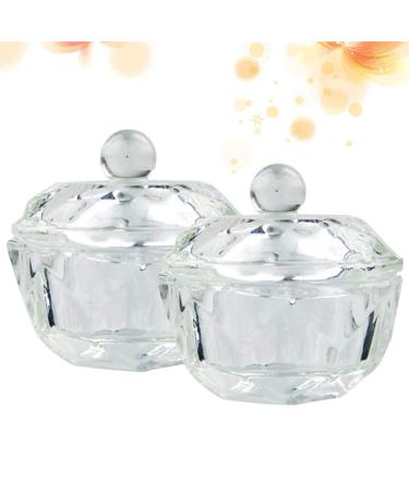 Fomiyes 2PC Clear Nail Art Acrylic Dappen Bowls - Glass Crystal Cups with Lids for Manicure Care Tools - Buy Online on GoSupps.com