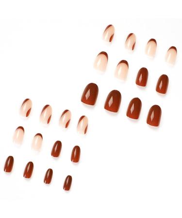 Luvadeyo 24PCS Ballerina Press on Nails | Luxury Brown Fake Nails | Long Full Cover Acrylic Nails for Women & Girls - International Shipping Available - Buy Online on GoSupps.com