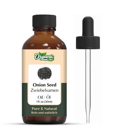 ORGANIC ZING Organic Zing Onion Seed Oil (Allium Cepa) | Pure and Natural Carrier Oil for Hair and Skin Care 30 ml
