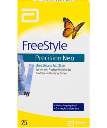 Freestyle Precision Neo Blood Glucose Test Strips - Pack of 25 strips - Buy Online on GoSupps.com