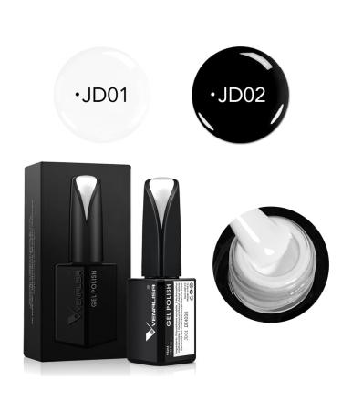 VENALISA 2Pcs 15ml Black White Gel Nail Polish Kit - Soak Off UV LED Nail Art for DIY Home Manicure & Salon Use - Buy Online on GoSupps.com