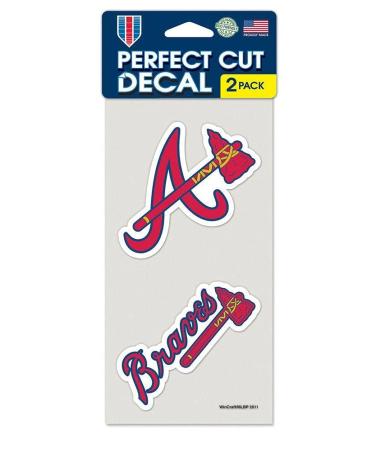 MLB 2-Piece Die-Cut Decal, 4" x 8" Atlanta Braves
