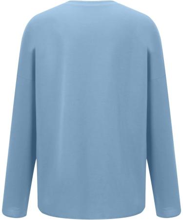 Ganfancp Women's Crewneck Sweatshirt - Winter Long Sleeve Comfy Pullover Merry Christmas Print - Blue Medium - Buy Online on GoSupps.com
