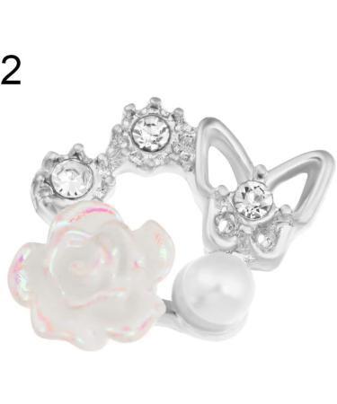 Charms Shining Rhinestone Gold Silver 3D DIY Manicure Nail Jewelry Nail Crystals Flying Shaking Butterfly-shape(6) - Buy Online on GoSupps.com