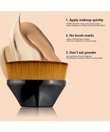 4PCS Foundation Makeup Brush Flat Top Kabuki Hexagon Face Blush Liquid Powder Foundation Brush for Blending Liquid Cream or Flawless Powder Cosmetics (B) - Buy Online on GoSupps.com