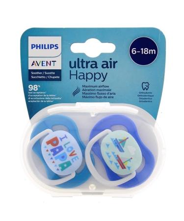 Pacifier Ultra Air 6-18 months Baby Papa Boat 2 pieces