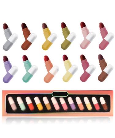 BonyTec MadayFormula Mini Lipstick Set - 12 Colors Matte Capsules, Waterproof & Long Lasting - Great Gift for Girls & Women - Buy Online on GoSupps.com