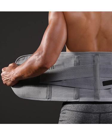 ZJchao Adjustable Back Support Belt for Lower Back - Breathable & Comfortable Compression Brace for Men - Grey - Buy Online on GoSupps.com