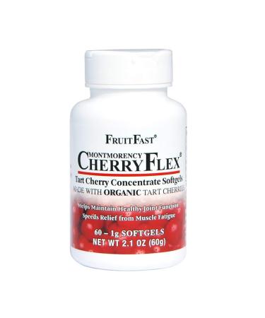 CherryFlex by FruitFast - 100% Red Tart Organic Cherry Concentrate Supplement - 60 Count - Non-GMO and Gluten Free - Promotes Healthy Joint Function* 60 Count (Pack of 1)