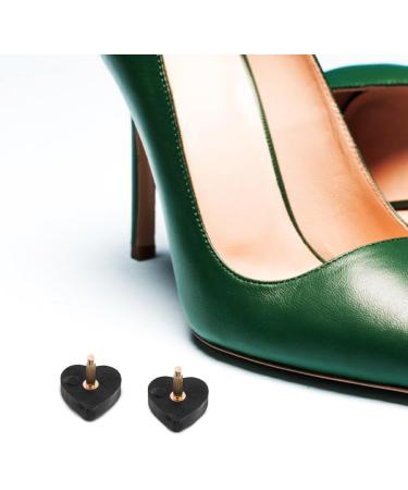 CALLARON High Heel Tips Replacement | 5 Pairs Heart Shaped Shoe Caps - Durable Protectors for Heels - Black - Buy Online on GoSupps.com