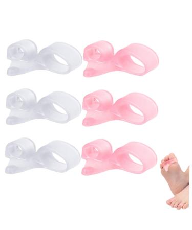 Healifty 12pcs Double Hole Toe Splitter Hammertoe Splint Hammer Toe Straightener Thumb Protector Big Toe Spreader Orthopedic Toe Separator Toe Spreaders Foot Finger Separator Toe Support As Shown 5.6x2cm