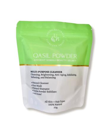 Uhuru Naturals Qasil Powder 50 Grams Ancient Somali Beauty Secret Gentle Deep Cleansing Facial Mask for Beautiful Glowing Skin. Reduces Dark Marks and Scars. Brightens. Detoxifies. 1 Count (Pack of 1)