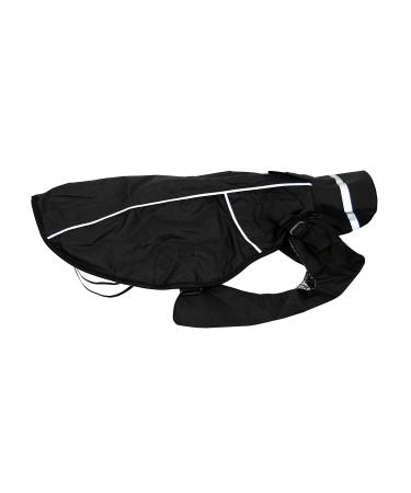 Jeggo Dry Dog raincoat for dogs with the zipper water and windproof to open on both sides breathable with inner lining for protection against cold (black 44 cm) black 44 cm