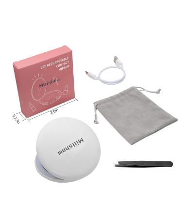 Milishow Compact LED Light Magnifying Mirror 3.5in 1x/10x Rechargeable - White 1Pack - Buy Online on GoSupps.com