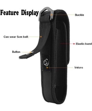 Hpamba Nylon Flashlight Holster - Versatile Belt Bag for Hunting Outdoors & Hiking - Fits 10cm to 13cm Flashlights - Buy Online on GoSupps.com
