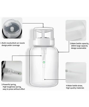 FIOERDTUIE Push Down Empty Pump Dispenser Plastic Convenient Reusable Washable Alcohol Clear Bottle with Rotating Cover Remover White - Buy Online on GoSupps.com