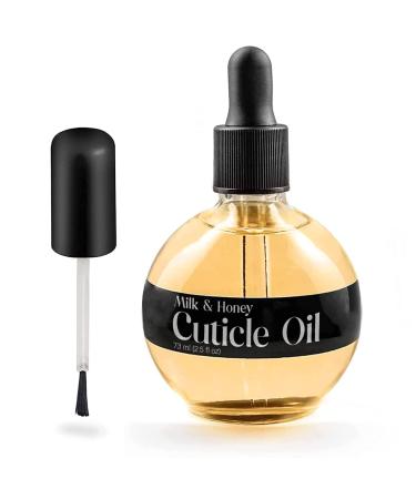 C CARE Milk And Honey Cuticle Oil For Nails - Nail Oil - Large 2.5 oz bottle - Moisturizes and Strengthens Nails and Cuticles - Dropper & Brush included Milk and Honey 2.50 Fl Oz (Pack of 1)