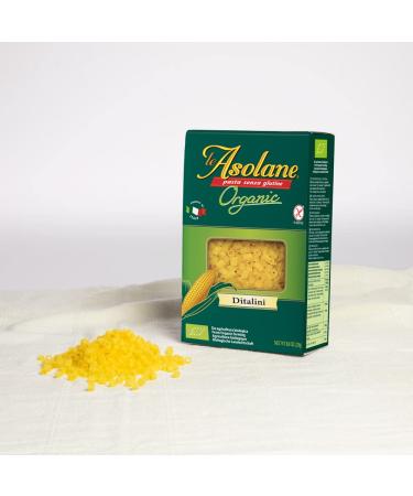 Le Asolane Certified Organic Gluten Free Ditalini Pasta - Premium Italian Gourmet Pasta made from Corn Flour - 8.8 oz (1 Pack) - Buy Online on GoSupps.com