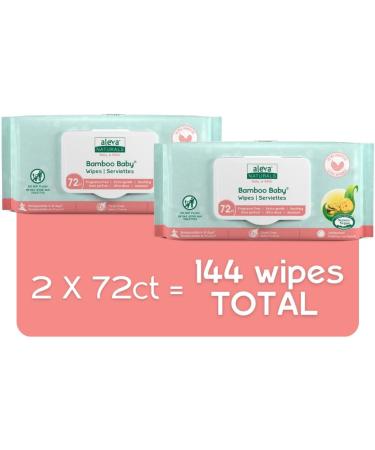 Aleva Naturals Bamboo Baby Sensitive Wipes- 2 Pack- Hypoallergenic Biodegradable Extra Strong and Ultra-Soft Perfume Free Diaper Wipes-72 Count X 2 144 Wipes Total unbleached - Buy Online on GoSupps.com