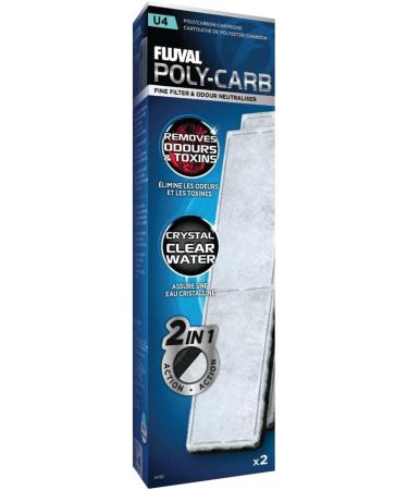 Fluval A492 Polyester Activated Carbon Filter Insert - 2 Pack for Fluval U4 - Removes Dirt Harmful Liquids & Odors - Buy Online on GoSupps.com