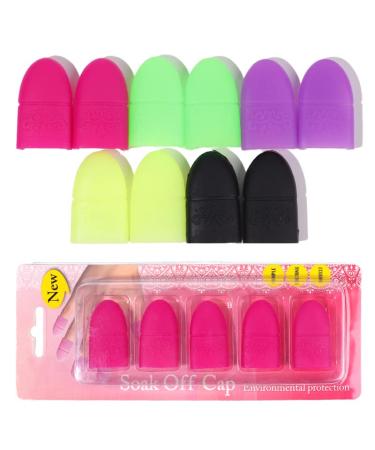 Phantomsky 10-Piece Nail Polish Remover Clips Set | Durable Gel Nail Art Tool | Reusable Nail Caps for UV Light | Black - Buy Online on GoSupps.com