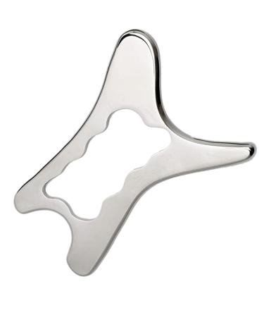 Stainless steel Gua Shastainless Steel Gua Sha 5.9 x 3.2 inch muscle scraping tool for relieving fatigue and pain body gua Sha tool with handle for back legs arms neck shoulder 2