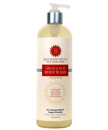 Argan & Acai Moisturizing Body Wash 16 oz - Luxurious Hydration for All Skin Types | Shop Internationally - Buy Online on GoSupps.com