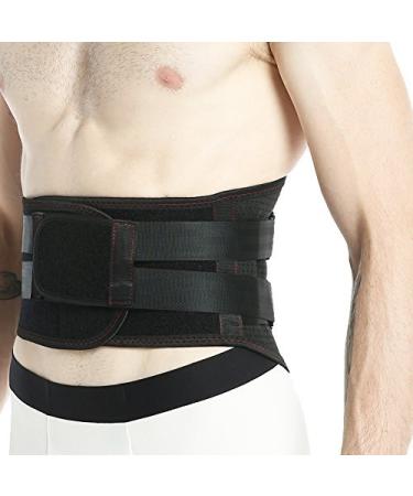 NeoTech Care Back Brace - Breathable & Adjustable Support for Lower Back Pain - Double Pull Compression Straps - Lifting Spine Protection Vest - Black (Size M) Medium (Pack of 1)