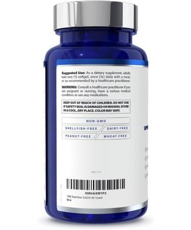 1MD Nutrition CoQ10 - for Heart Health & Cellular Energy Production - Health Supplement for Men & Women - Coenzyme Q10 Softgel - 60 Days 60 Count (Pack of 1) - Buy Online on GoSupps.com