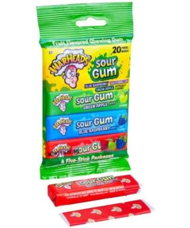 War-heads Sour Gum Fruit Flavored Chewing Gum Bubble Gum Candy Snacks Blue Raspberry Watermelon and Green Apple (Pack of 02) - Buy Online on GoSupps.com