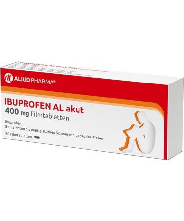 Buy ALIUD PHARMA Ibuprofen AL 400 mg - 20 Film-Coated Tablets for Pain & Fever Relief | Fast International Shipping - Buy Online on GoSupps.com