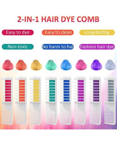 8-Piece Temporary Hair Color Chalk Comb Set for Kids | Instant Hair Dye for Parties & Cosplay - Includes Gloves & Scarf - Buy Online on GoSupps.com