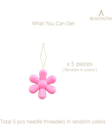 BEADNOVA Embroidery Needle Threader Tool 5pcs - Plastic Flower Head Sewing Machine Threader for Hand Sewing, Cross Stitch, Craft, Knitting, Quilting - Mix Colors - Buy Online on GoSupps.com