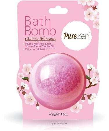 Pure Zen Jumbo Bath Bomb 12 pk - Cherry Blossom Scent - Infused with Shea Butter, Vitamin E, and Essential Oils - 4.2 oz per Bomb - Relax and Moisturize - Buy Online on GoSupps.com