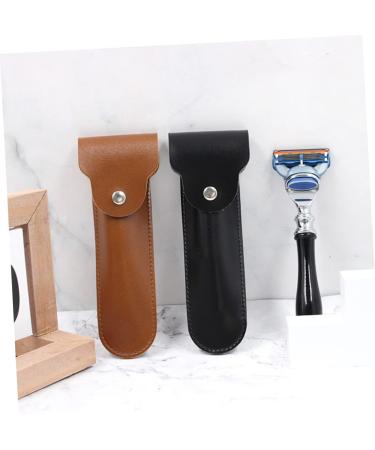 Lalafina Portable Leather Razor Storage Case - Travel Bag for Safety Razors | Black 3-Pack (16.5x4.2cm) - Perfect Shaving Accessories for Men - Buy Online on GoSupps.com