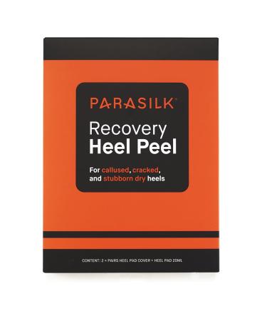 Parasilk Exfoliating Recovery Foot Heel Peel 2 Pairs - 2 Sets of Exfoliation Gel Heel Pads and 2 Sets of Heel Sock Covers. Targeted Repair for Rough Dry Skin Cracked Heels and Feet