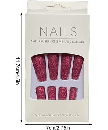 AUklOPVZZ 1 Set French Tip Press on Nails Solid Color Extension Shimmer Fingernails Decals Full Cover Salon Gifts Manicure Kit H33-Rosered jelly glue - Buy Online on GoSupps.com